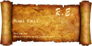 Rumi Emil névjegykártya